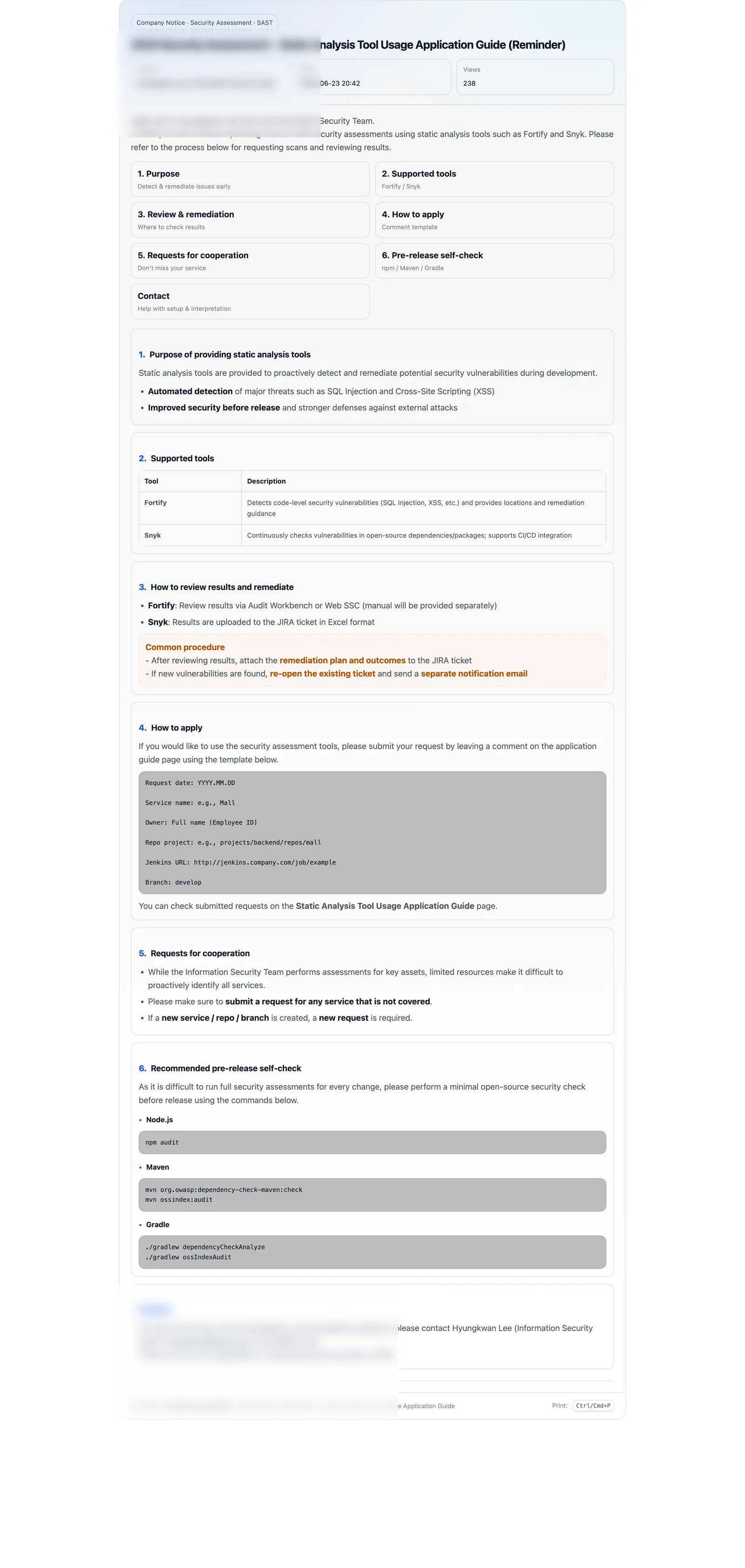 Example: a reminder notice that reinforces the process and broadens participation (redacted for public posting)
